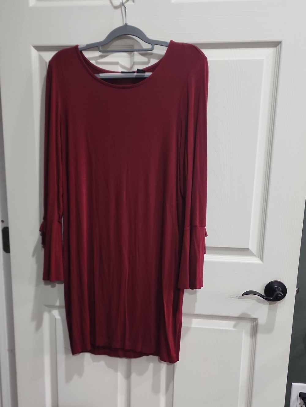 mercer & madison Maroon Long Sleeve Shift Dress